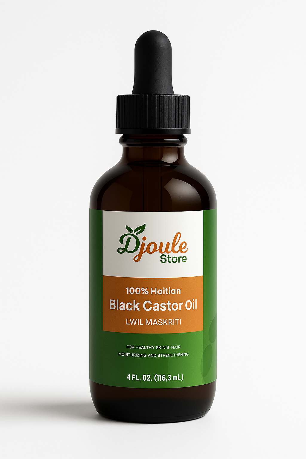 100% Haitian Black Castor Oil – Lwil Maskriti (4 fl. oz)