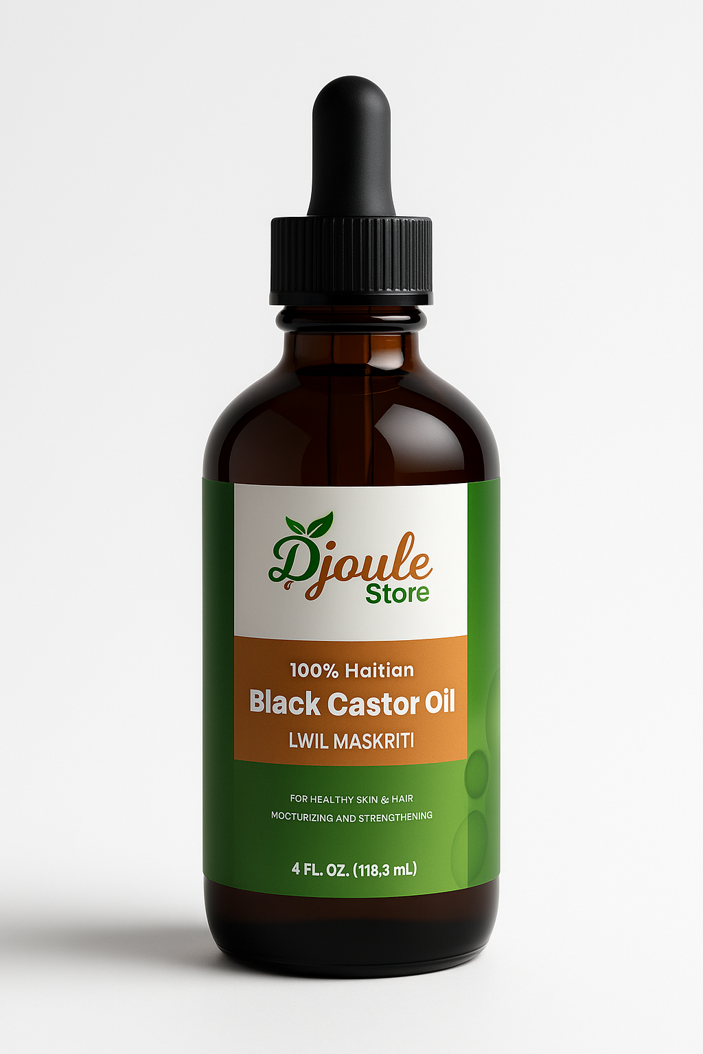 100% Haitian Black Castor Oil – Lwil Maskriti (4 fl. oz)